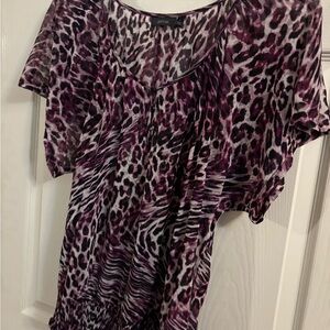Apt. 9 Purple Animal Print Blouse